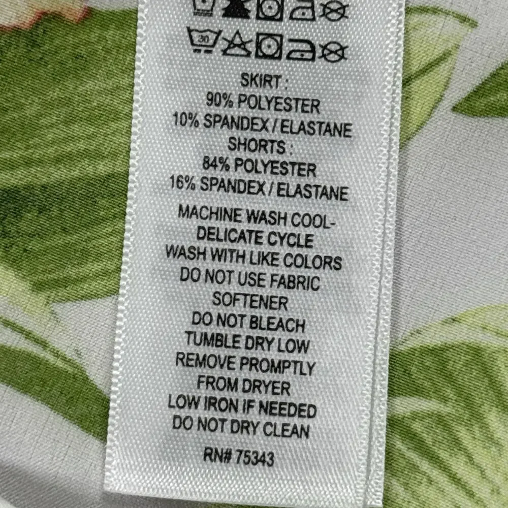Tommy Bahama Skort Women XL Floral Tropical Pullon Performance Elastic Waist New